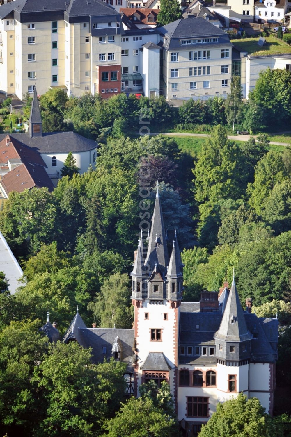 Aerial photograph KÖNIGSSTEIN - View of the Villa Andreae in Königstein im Taunus. A monument that will be used as a residential and office buildings. The villa has at times been the headquarters of real estate businessman Utz Jurgen Schneider. The building was known as a film set for Hanni & Nanni