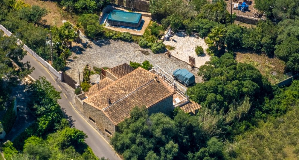 Capdepera from the bird's eye view: Luxury residential villa of single-family settlement Finca Ca'n Bou on Carrer Major in Capdepera in Islas Baleares, Spain
