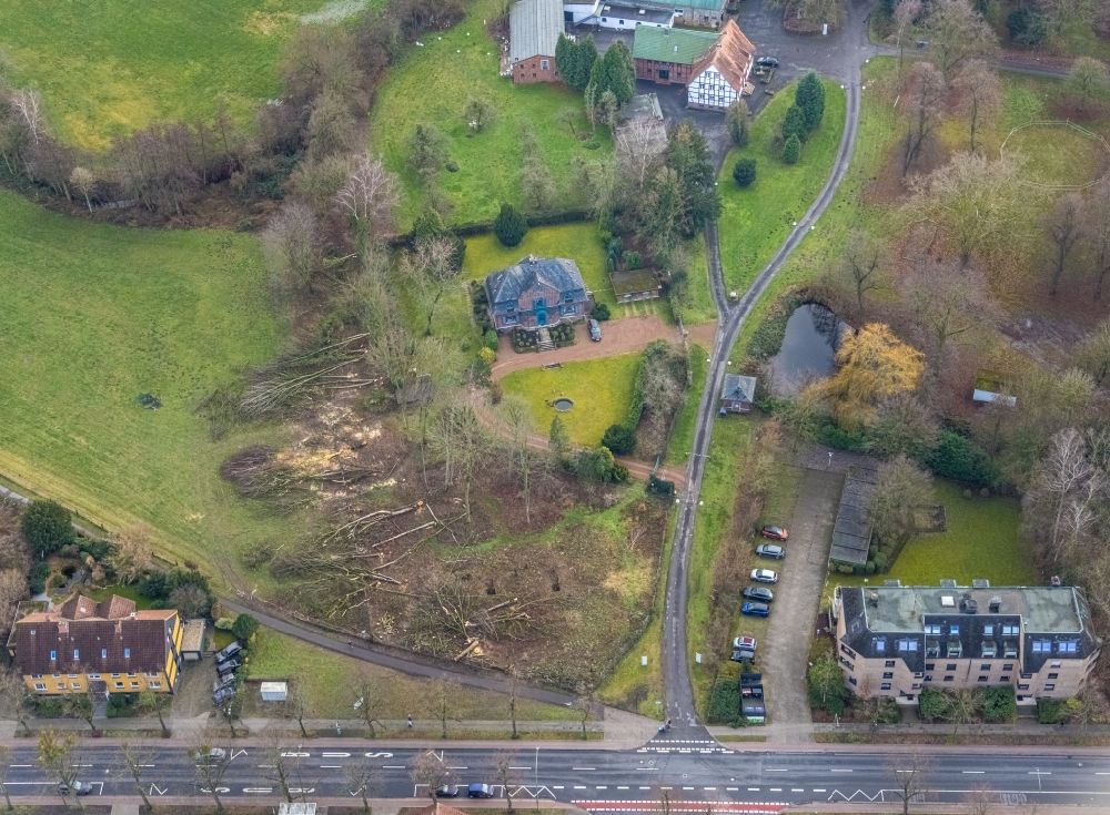 Aerial photograph Hamm - Luxury residential villa of single-family settlement on Marker Allee in Hamm at Ruhrgebiet in the state North Rhine-Westphalia, Germany