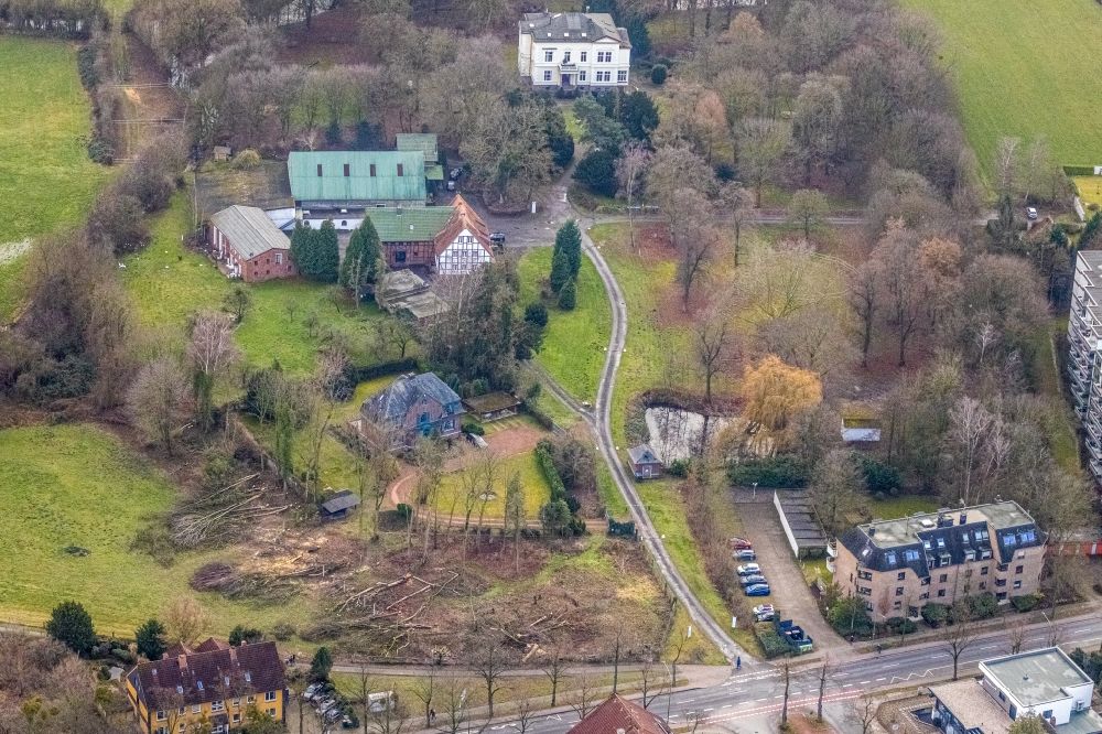 Hamm from above - Luxury residential villa of single-family settlement on Marker Allee in Hamm at Ruhrgebiet in the state North Rhine-Westphalia, Germany