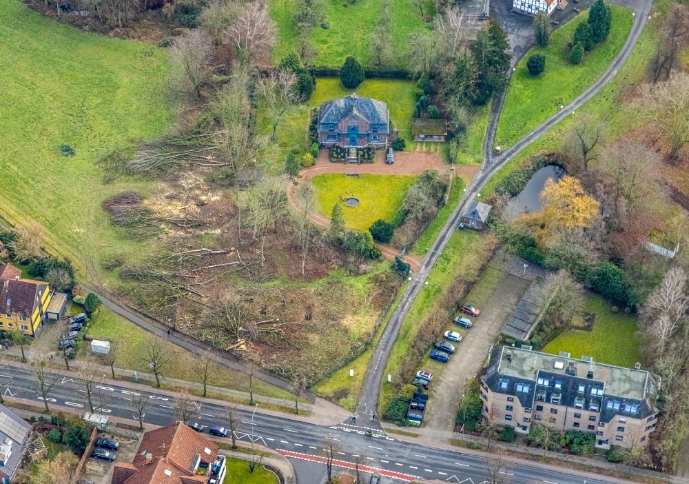 Aerial image Hamm - Luxury residential villa of single-family settlement on Marker Allee in Hamm at Ruhrgebiet in the state North Rhine-Westphalia, Germany