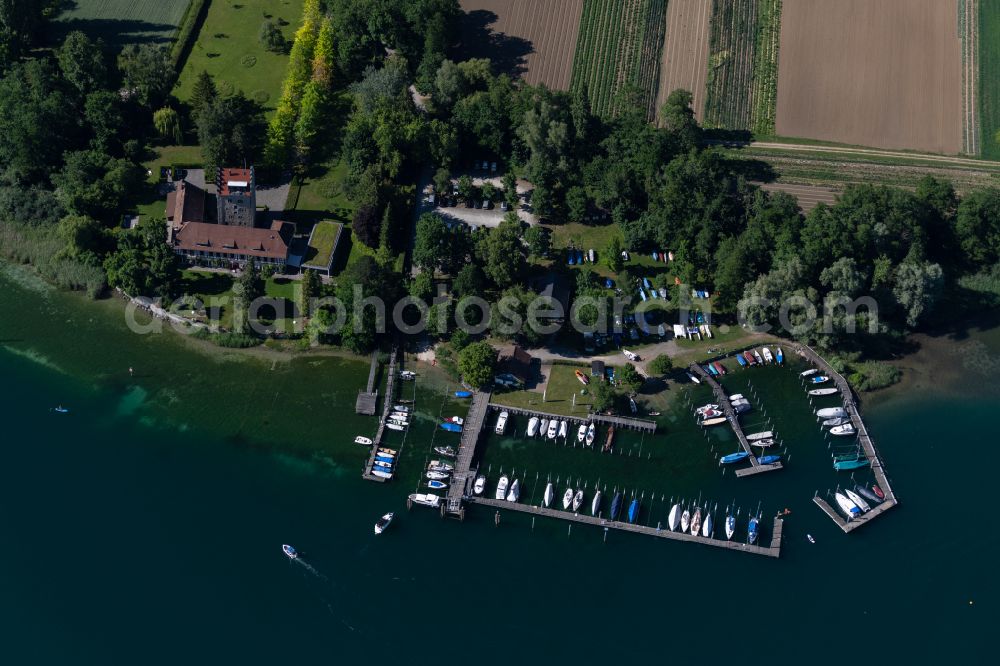 Aerial photograph Öhningen - Luxury residential villa of single-family settlement Jacques Schiesser Haus on Obersee in Oehningen in the state Baden-Wuerttemberg, Germany