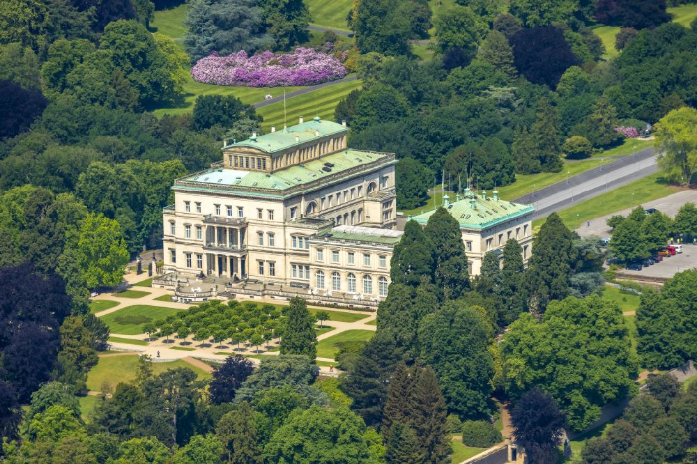 Aerial image Bredeney - Villa Huegel in Bredeney on the Huegelpark in the state of North Rhine-Westphalia