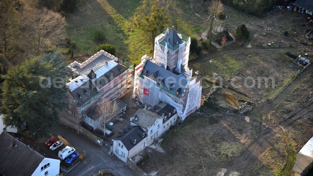 Aerial photograph Bad Honnef - Villa Schaaffhausen in Rommersdorf in the state North Rhine-Westphalia, Germany. After the renovation of the listed villa, part of the historic park will be restored. Four residential buildings will be built in the rest of the park