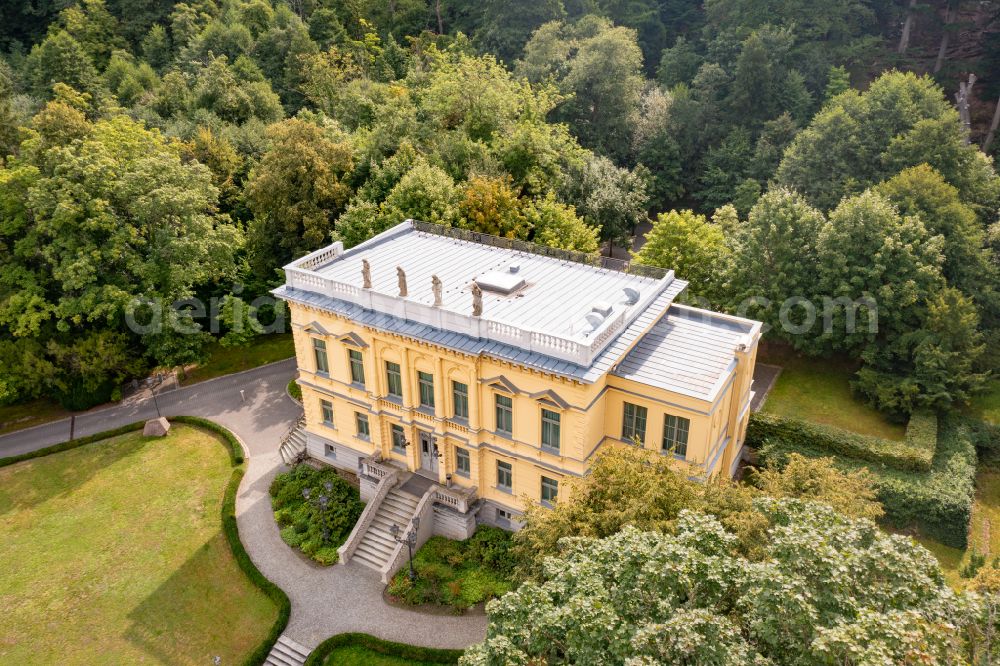 Aerial image Eberswalde - Luxury residential villa of single-family settlement Standesamt Maerchenvilla in Eberswalde in the state Brandenburg, Germany