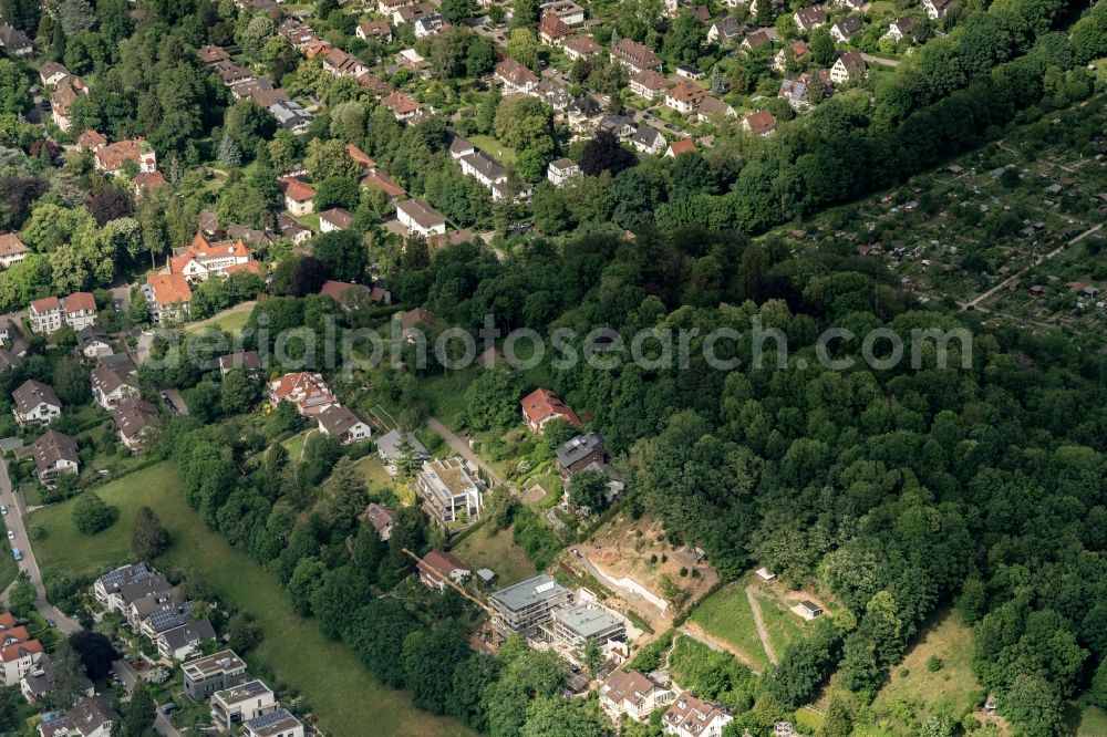 Aerial photograph Merzhausen - Luxury villa in residential area of single-family settlement Lorettoberg in Merzhausen in the state Baden-Wuerttemberg, Germany