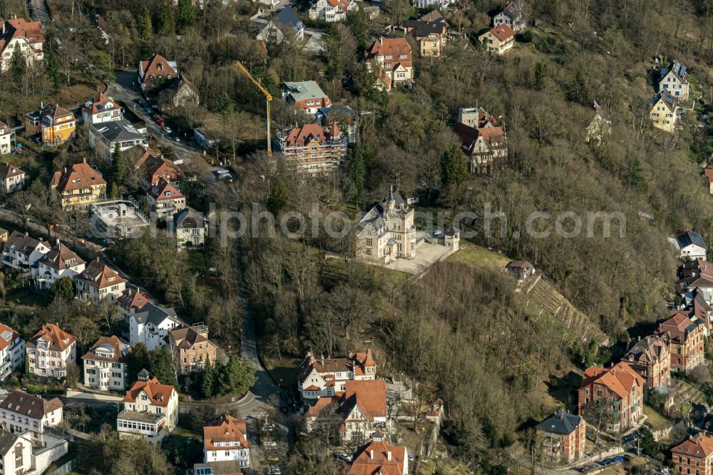 Aerial photograph Tübingen - Luxury villa in residential area of single-family settlement in Tuebingen in the state Baden-Wurttemberg, Germany