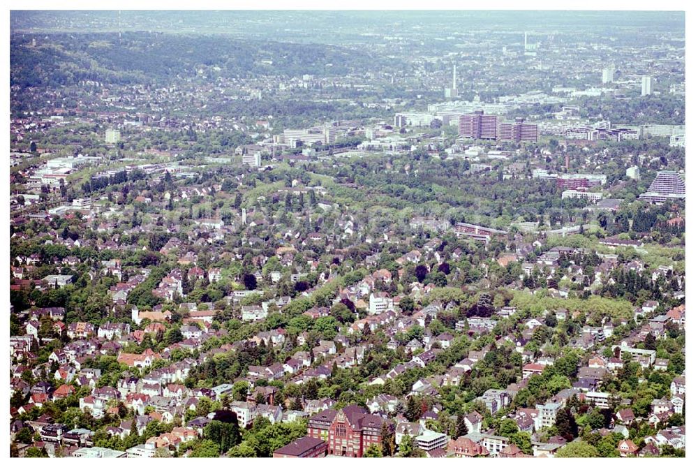 Aerial photograph Bad Godesberg / Bonn - 28.05.04 Bad Godesberg / Bonn Villenviertel an der Rheinstraße Ecke Jean-Paul-Straße in Bonn. Ein Objekt der IKV GmbH Wiesbaden.