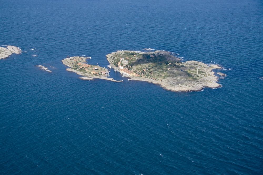 Aerial image Christianso - Grasholm bird island of the archipelago of islands peas (Ertholmene) in the Baltic Sea in Denmark