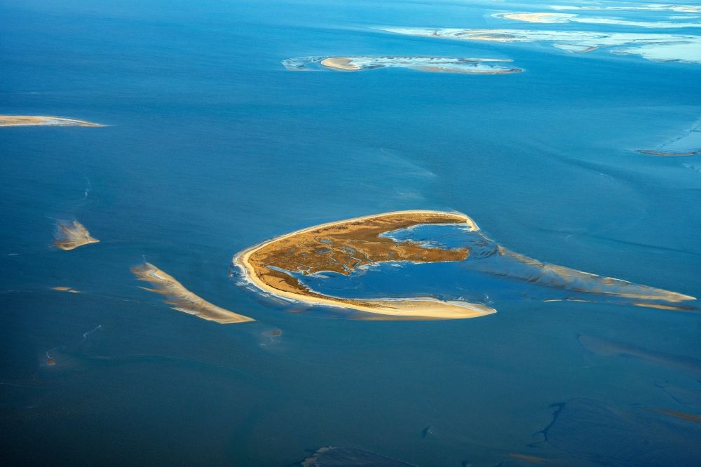 Aerial photograph Friedrichskoog - Bird protection - Trischen Island in the Wadden Sea of a??a??the North Sea in the state Schleswig-Holstein, Germany