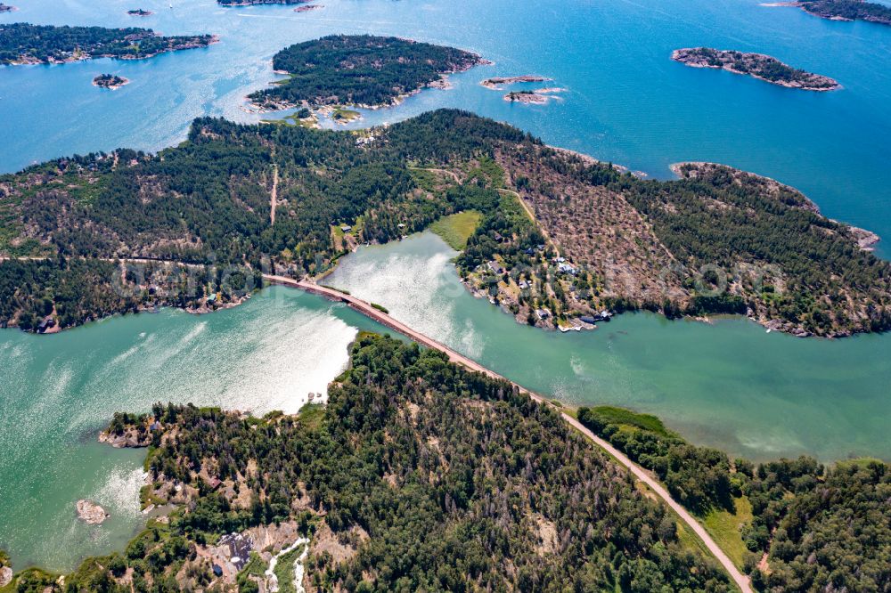 Aerial image Natö - Bird protection island and target biotope on the water surface Natoe Nature Preserve in Natoe in Alands landsbygd, Aland