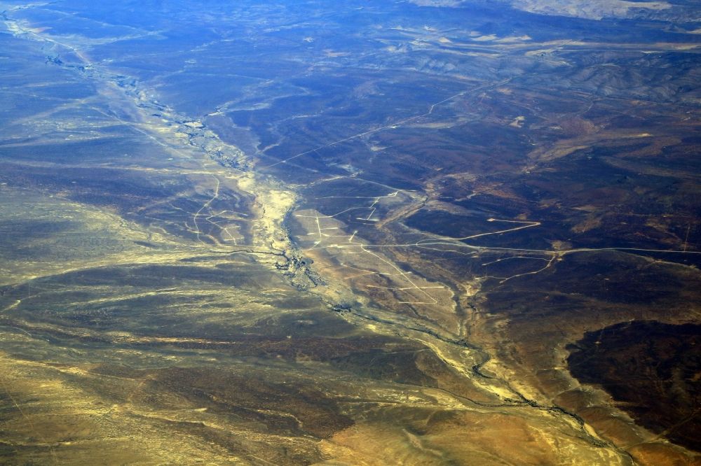 Aerial image Breede River DC - Valley landscape surrounded by mountains in Breede River DC in Western Cape, South Africa