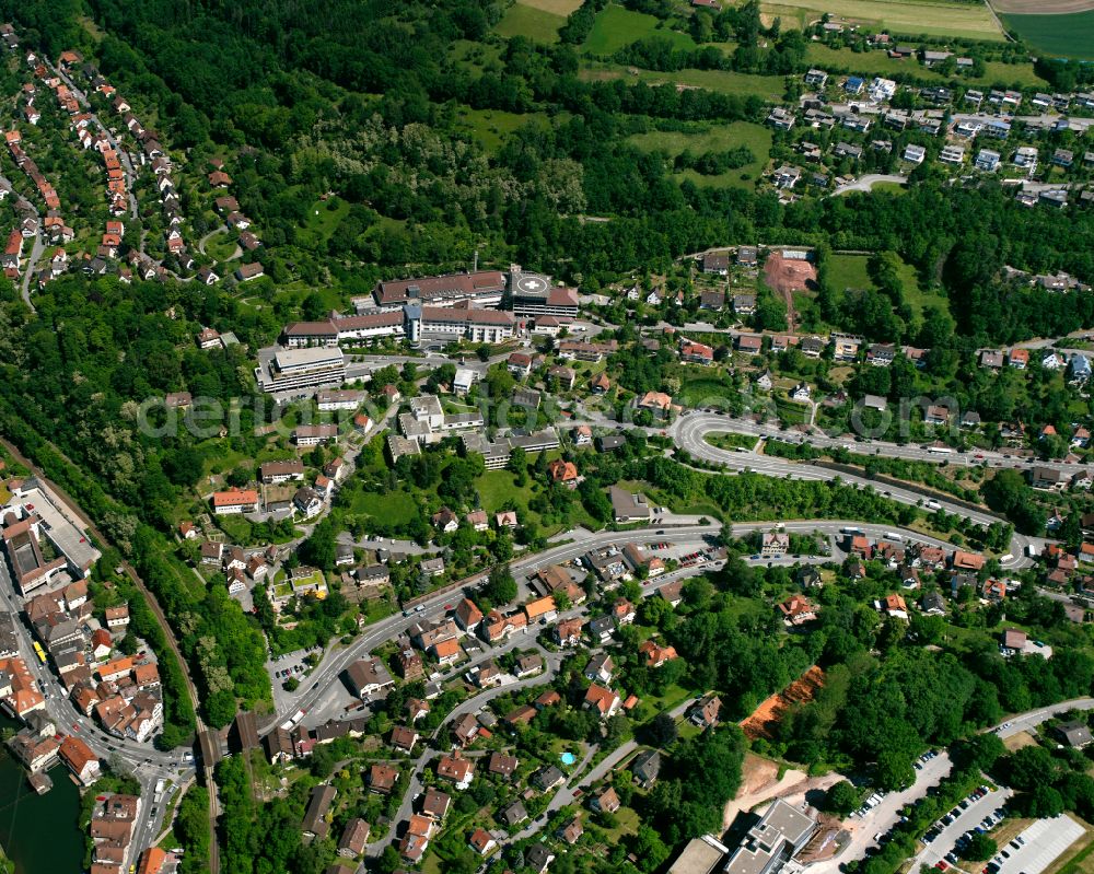 Wimberg from above - Urban area with outskirts and inner city area surrounded by woodland and forest areas in Wimberg in the state Baden-Wuerttemberg, Germany