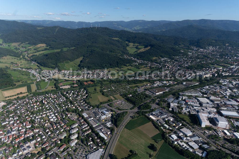 Zähringen from the bird's eye view: Urban area with outskirts and inner city area surrounded by woodland and forest areas in Zähringen in the state Baden-Wuerttemberg, Germany