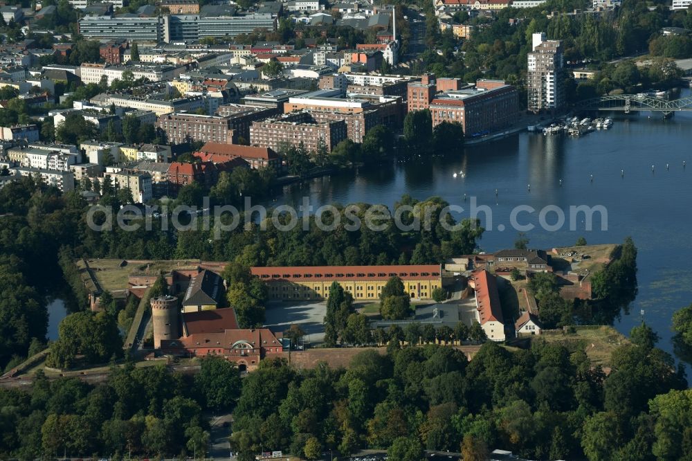 Aerial image Berlin - View of Spandau Citadel, one of the most important and best preserved Renaissance fortresses in Europe with a museum and a large event area for concerts