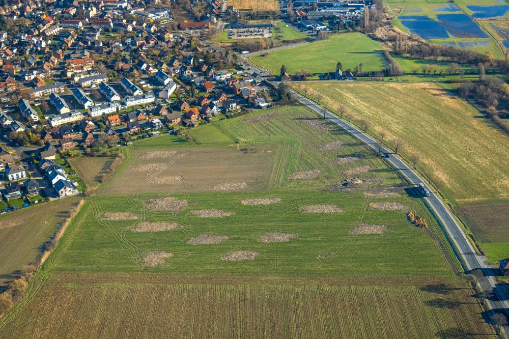 Aerial image Werne - Preparation for the construction of a multi-family residential complex on Vinckestrasse in Werne in the Ruhr area in the state of North Rhine-Westphalia, Germany