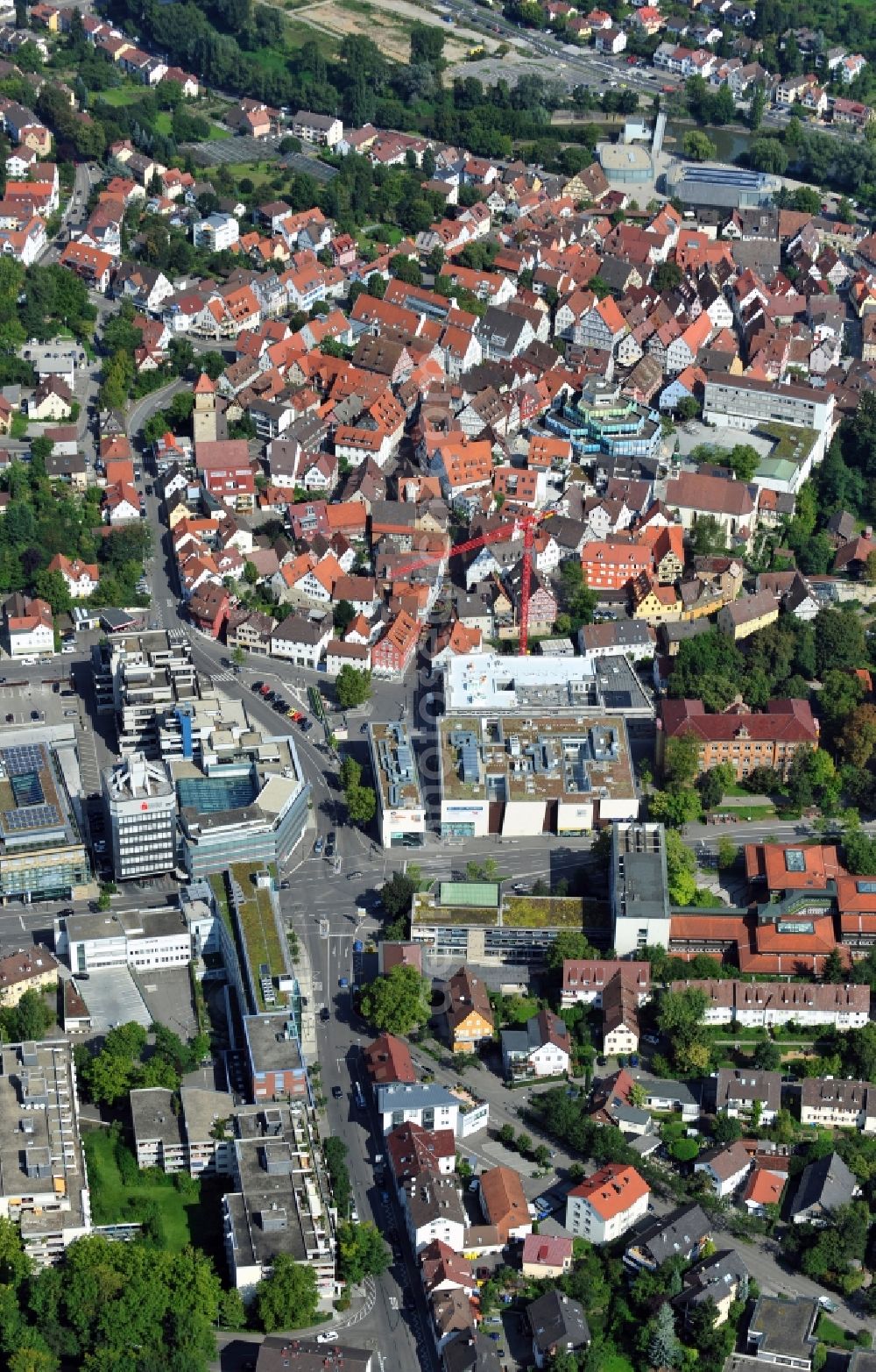 Aerial image Waiblingen - City view of Waiblingen in Baden-Wuerttemberg