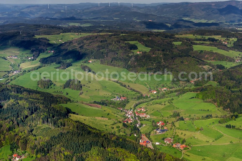 Brettental from above - Forest and mountain scenery in Brettental in the state Baden-Wuerttemberg