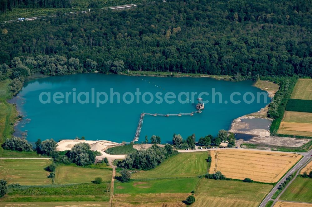 Aerial photograph Schwanau - Forests on the shores of Lake bei Nonnenweier in Schwanau in the state Baden-Wuerttemberg, Germany