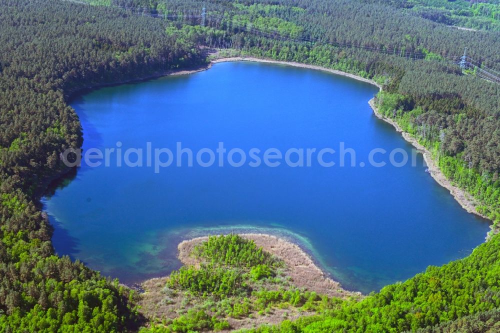 Aerial image Fürstensee - Forests on the shores of Lake Kleiner Keetzsee in Fuerstensee in the state Mecklenburg - Western Pomerania, Germany