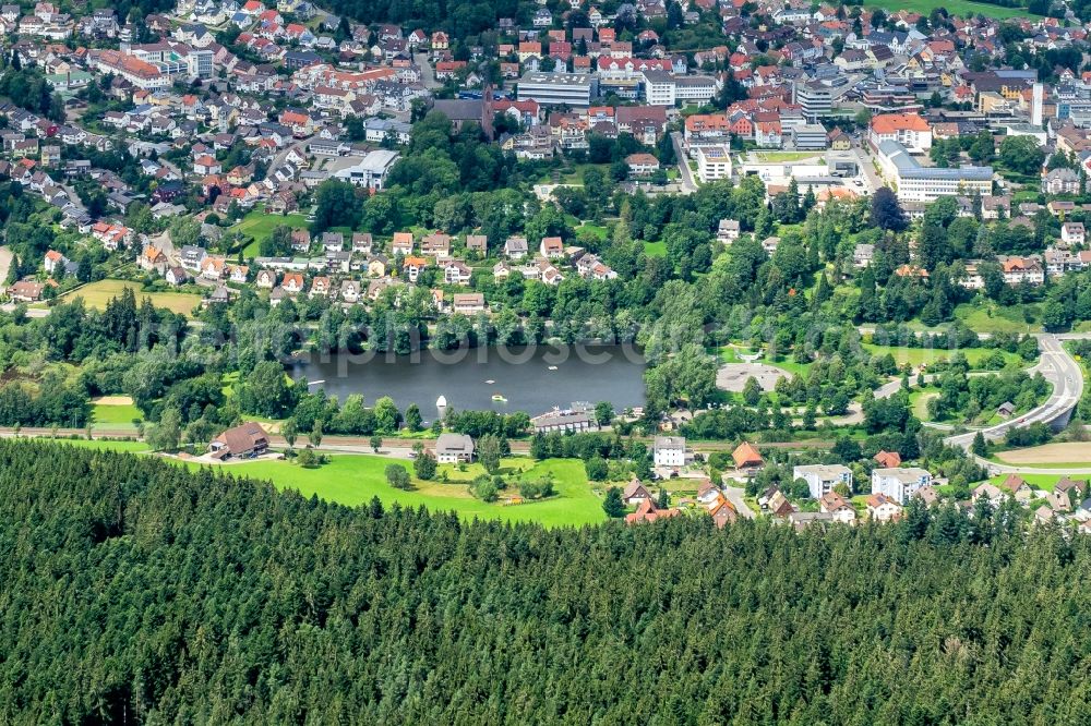Aerial photograph Sankt Georgen - Forests on the shores of Lake KLosterweiher in Sankt Georgen in the state Baden-Wurttemberg, Germany