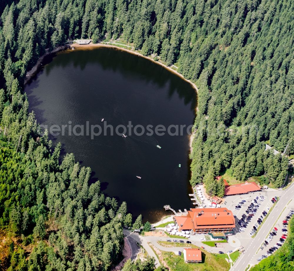 Aerial image Seebach - Forests on the shores of Lake Mumelsee , Ortenau , Hornisgrinde in Seebach in the state Baden-Wuerttemberg, Germany