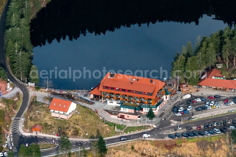 Aerial image Seebach - Forests on the shores of Lake Mumelsee , Ortenau , Hornisgrinde in Seebach in the state Baden-Wurttemberg, Germany