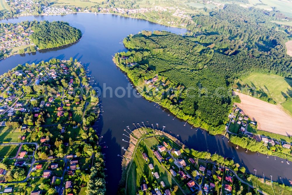 Weiherfeld from above - Forests on the shores of Lake A?tong de Hirbach with Anglerstegen in Weiherfeld in Grand Est, France