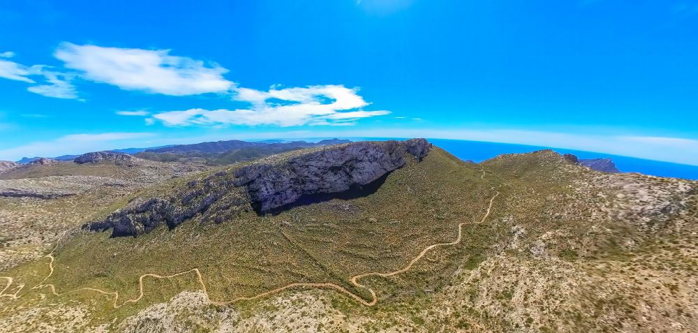 Aerial photograph Sant Elm - Hiking trail in the Serra de Tramuntana near Sant Elm in Balearic Islands, Spain