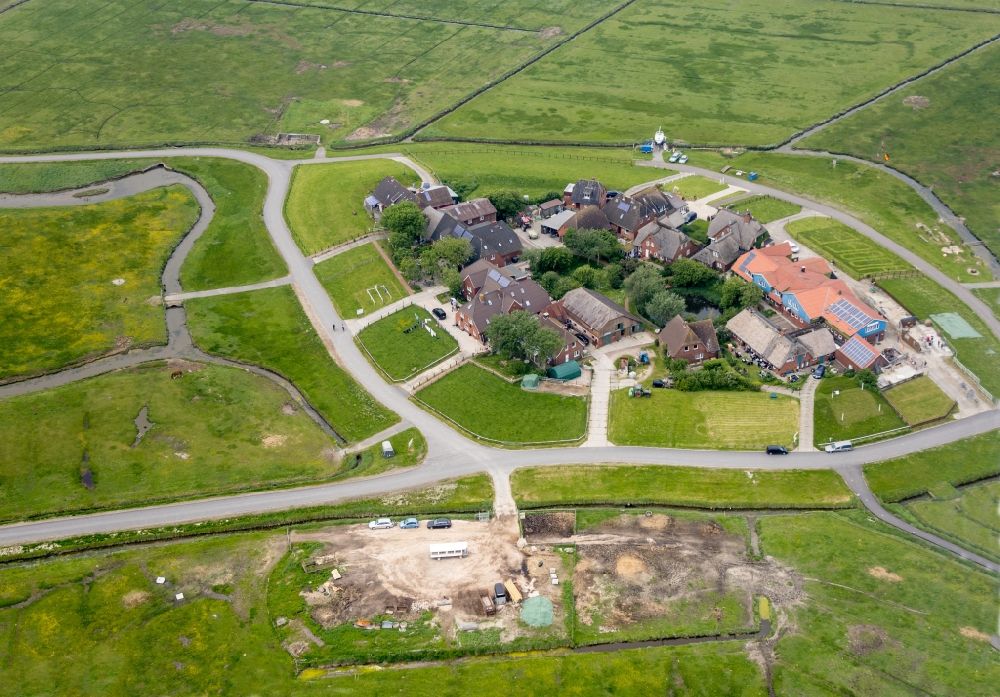 Aerial photograph Hooge - Terps in the district Hanswarft on Hallig Hooge in the state Schleswig-Holstein, Germany
