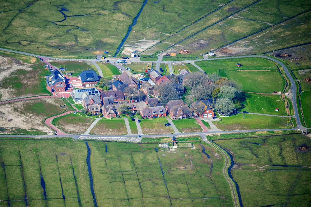 Aerial photograph Hooge - Terps in the district Hanswarft on Hallig Hooge in the state Schleswig-Holstein, Germany