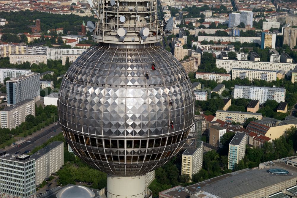 Aerial photograph Berlin - Television Tower in the district Mitte in Berlin, Germany