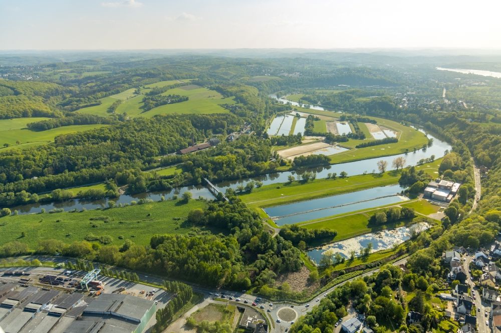 Aerial photograph Witten - Water extraction plant of Wasserwerke Westfalen GmbH in Witten in the state of North Rhine-Westphalia, Germany