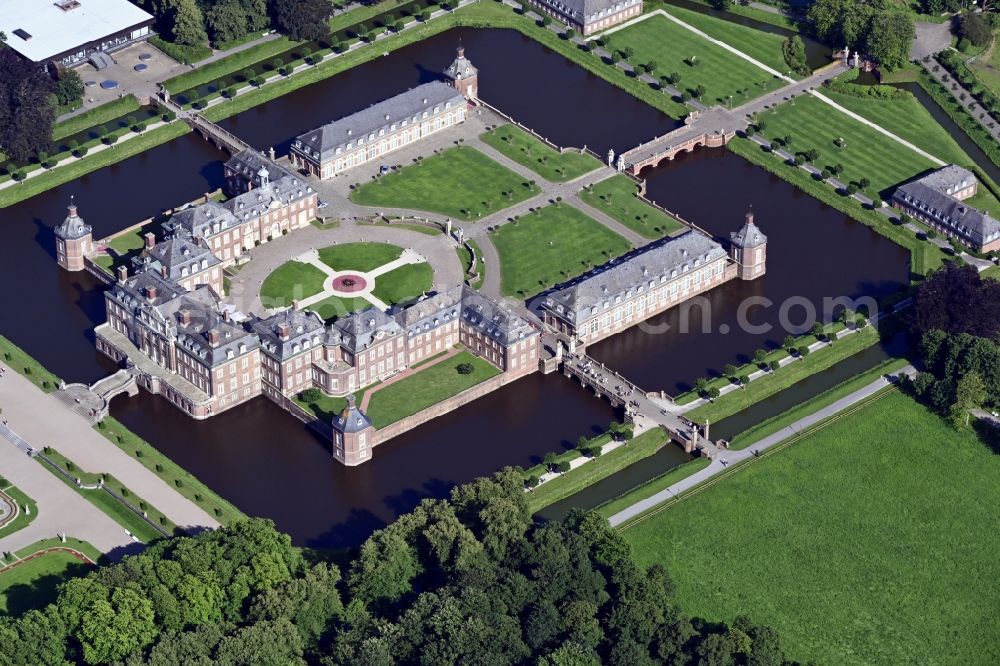 Nordkirchen from above - Building and castle park systems of water castle Nordkirchen in Nordkirchen in the state North Rhine-Westphalia, Germany
