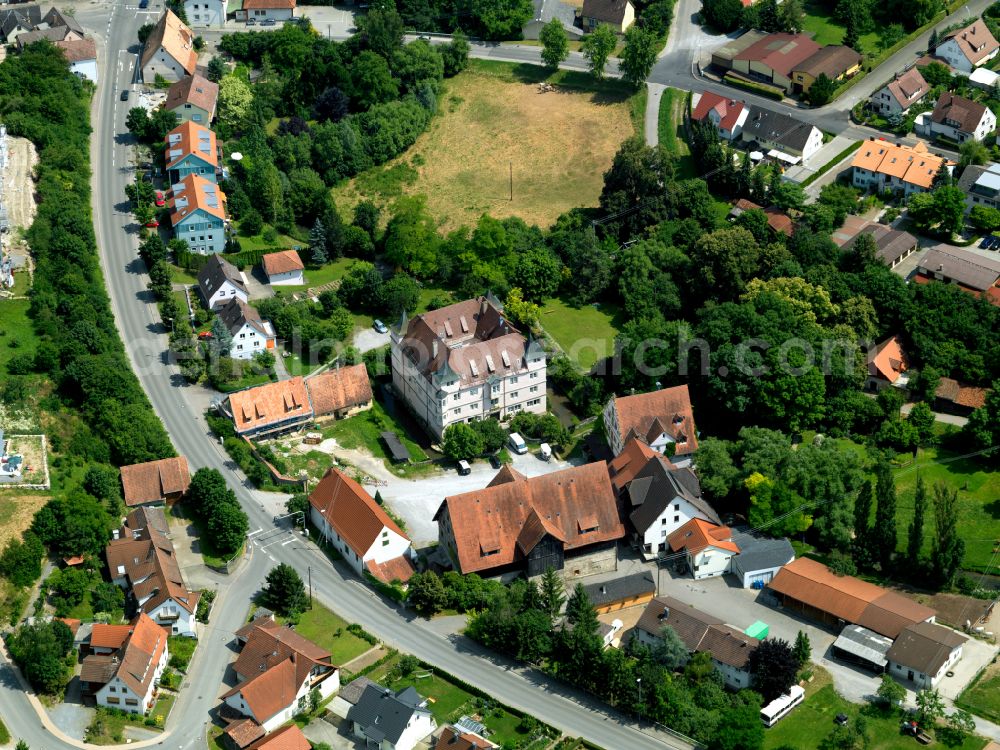 Poltringen from the bird's eye view: Building and castle park systems of water castle in Poltringen in the state Baden-Wuerttemberg, Germany