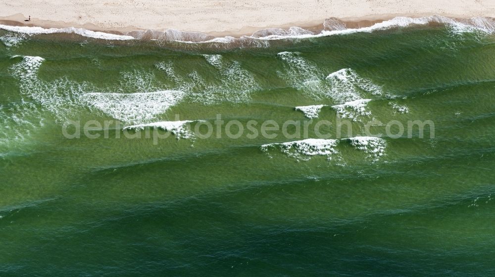 Aerial image Kampen (Sylt) - Water surface at the seaside of North Sea in Kampen (Sylt) in the state Schleswig-Holstein, Germany