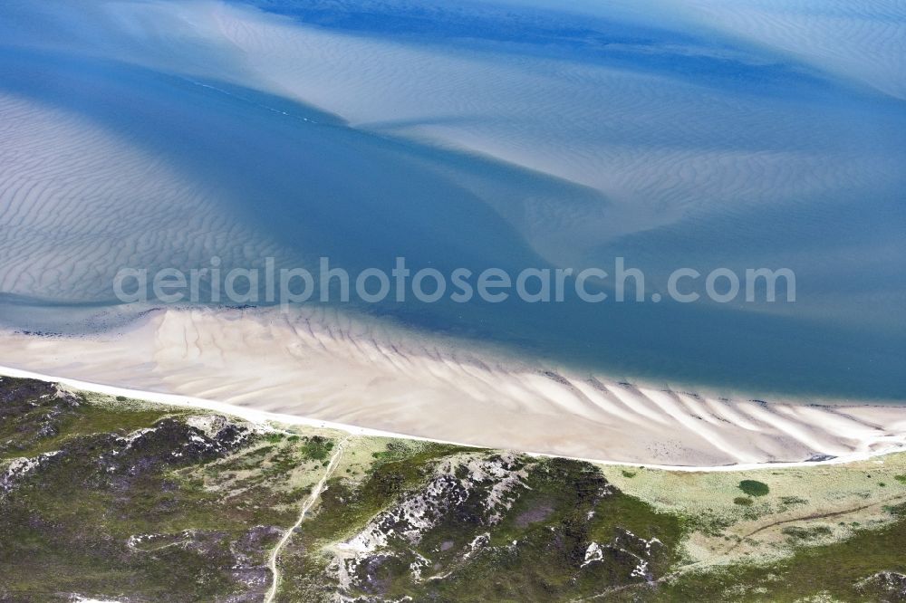 Aerial image Sylt - Water surface at the seaside in Sylt in the state Schleswig-Holstein, Germany