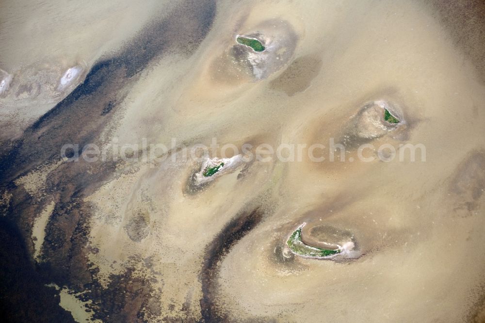 Aerial image Insel Hiddensee - Water surface with sandbank at the seaside the Baltic Sea on the island Hiddensee in the state Mecklenburg - Western Pomerania