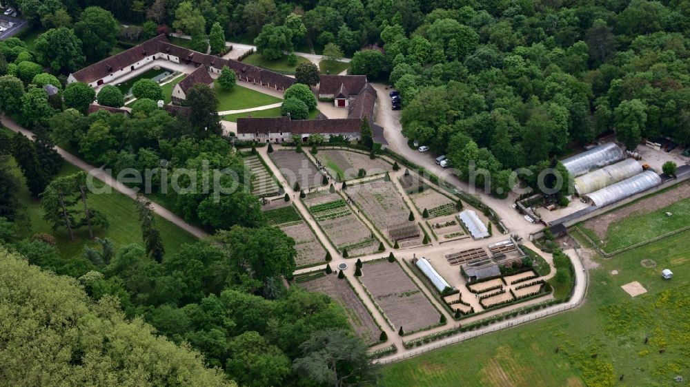 Chenonceaux from the bird's eye view: The Chateau de Chenonceau is a surge in the French resort of Chenonceaux in the Indre-et-Loire region Centre