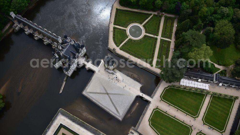 Chenonceaux from above - The Chateau de Chenonceau is a surge in the French resort of Chenonceaux in the Indre-et-Loire region Centre