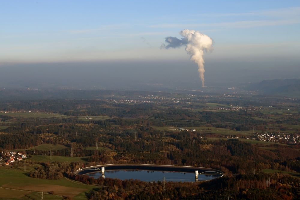 Aerial photograph Rickenbach - Water reservoir and retention basin Eggbergbecken in the district Egg in Rickenbach in the state Baden-Wurttemberg, Germany