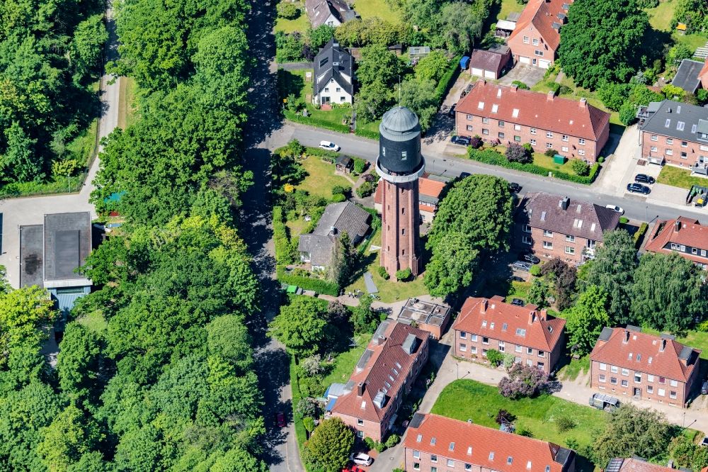 Aerial image Plön - Water tower in Ploen in the Holsteinische Schweiz in the state Schleswig-Holstein, Germany