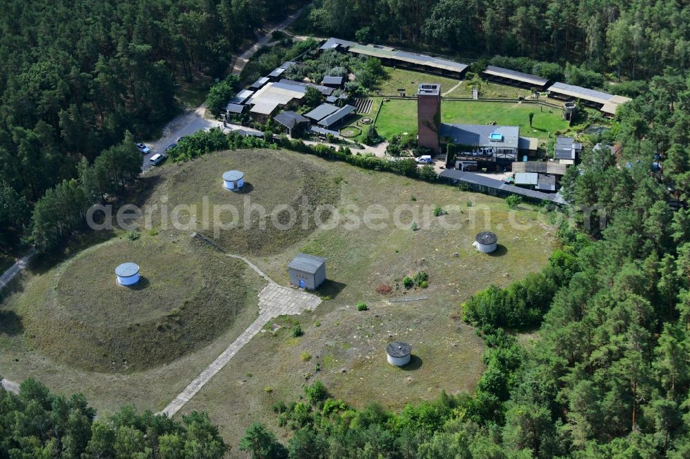 Potsdam from above - Waterworks - ground storage facility in the district Forst Potsdam Sued in Potsdam in the state Brandenburg, Germany