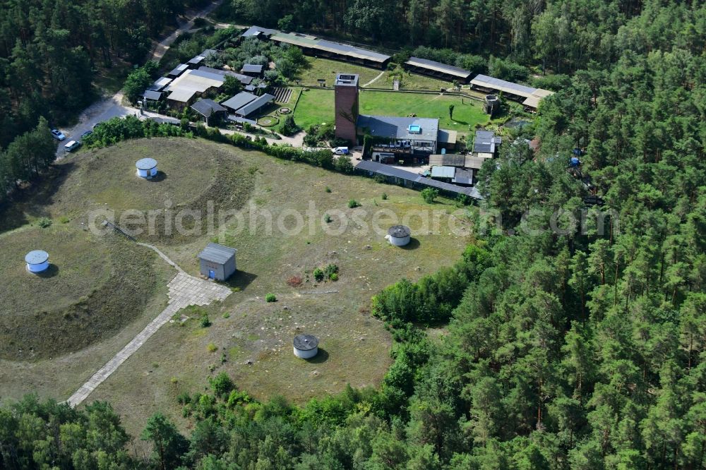 Potsdam from the bird's eye view: Waterworks - ground storage facility in the district Forst Potsdam Sued in Potsdam in the state Brandenburg, Germany