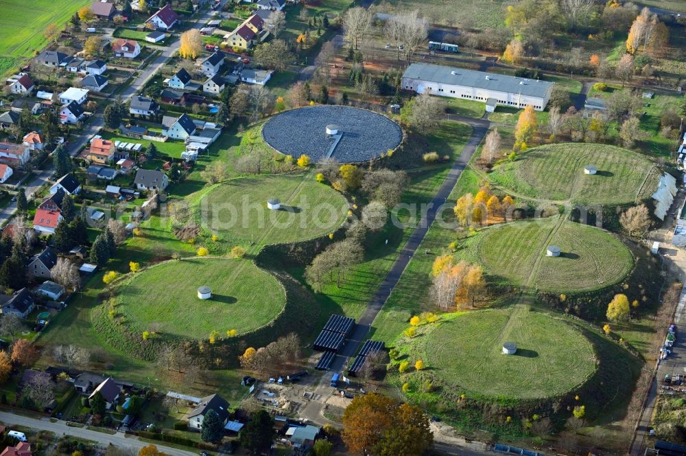 Aerial image Lindenberg - Waterworks - ground storage facility in the district Klarahoeh in Lindenberg in the state Brandenburg, Germany