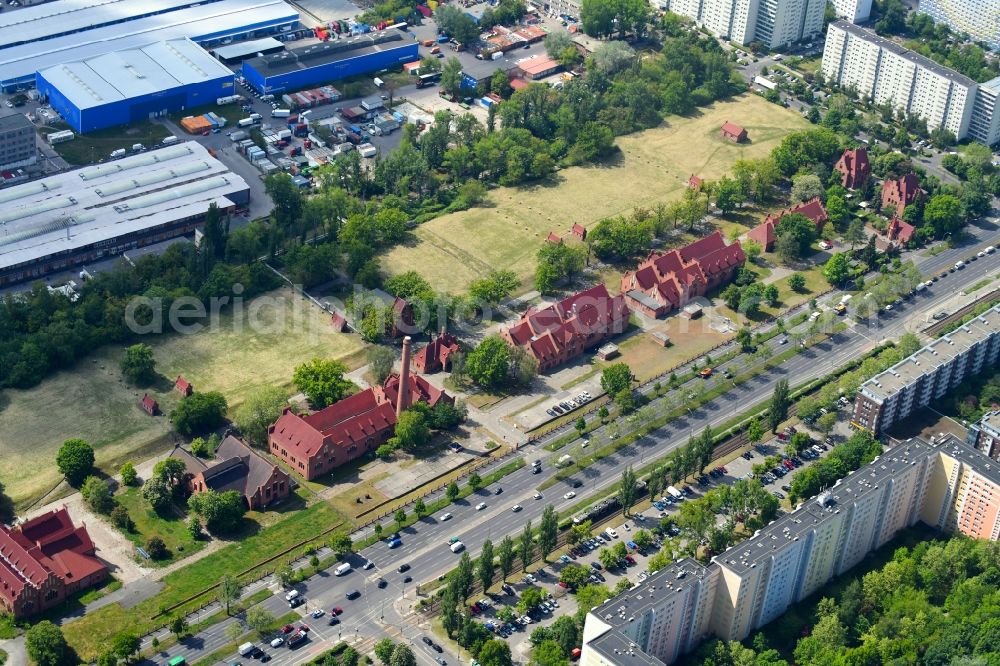 Aerial image Berlin - Waterworks - ground storage facility on Landsberger Allee in the district Lichtenberg in Berlin, Germany