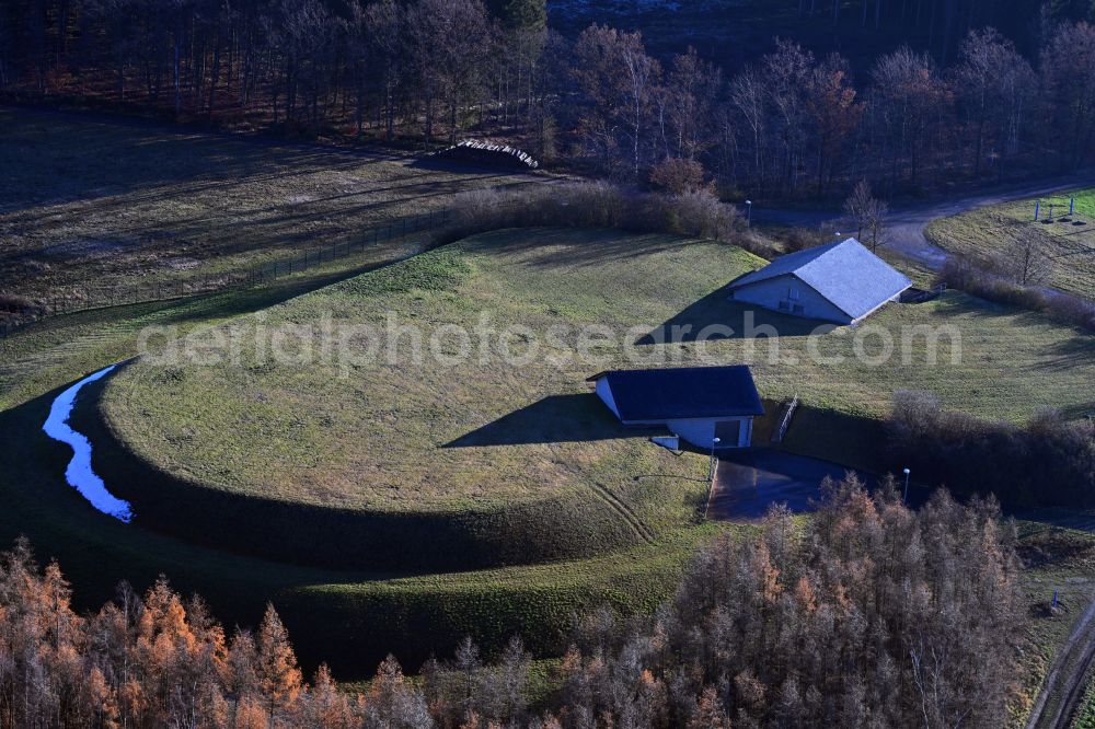 Staitz from above - Waterworks - ground storage facility in Staitz in the state Thuringia, Germany
