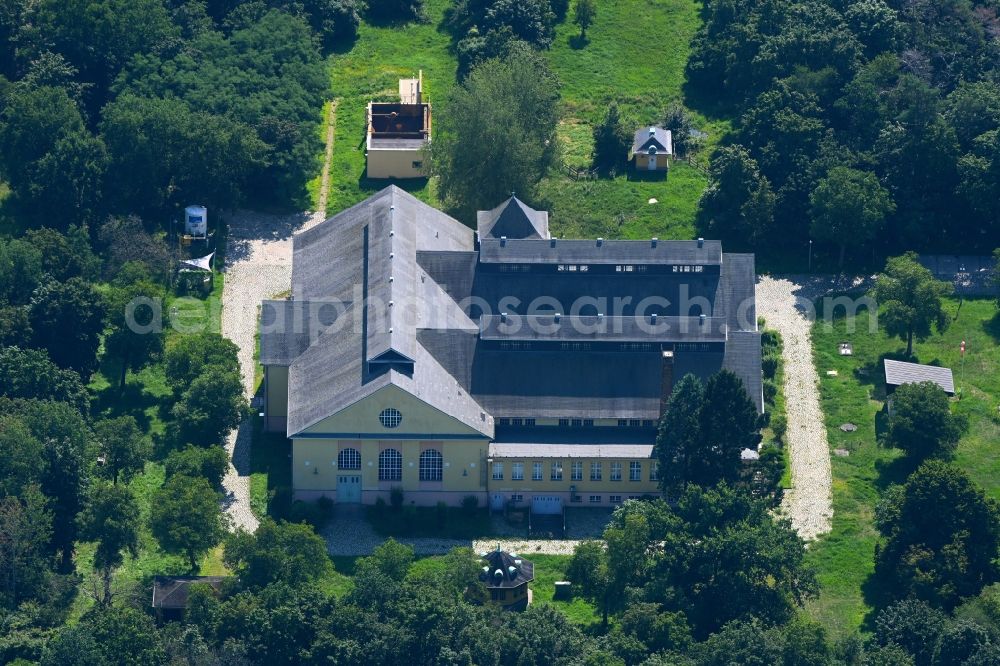 Berlin from above - Structure of the waterworks with high storage facility in the district Kaulsdorf in Berlin, Germany