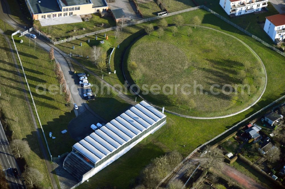 Aerial image Schwerin - Waterworks - ground storage facility in Schwerin in the state Mecklenburg - Western Pomerania, Germany