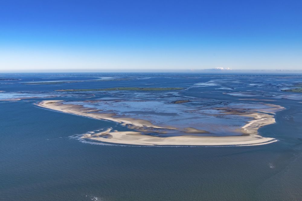 Pellworm from the bird's eye view: Mudflat and sandbank area von Norderoogsand in the district of Vor Pellworm in the state Schleswig-Holstein, Germany